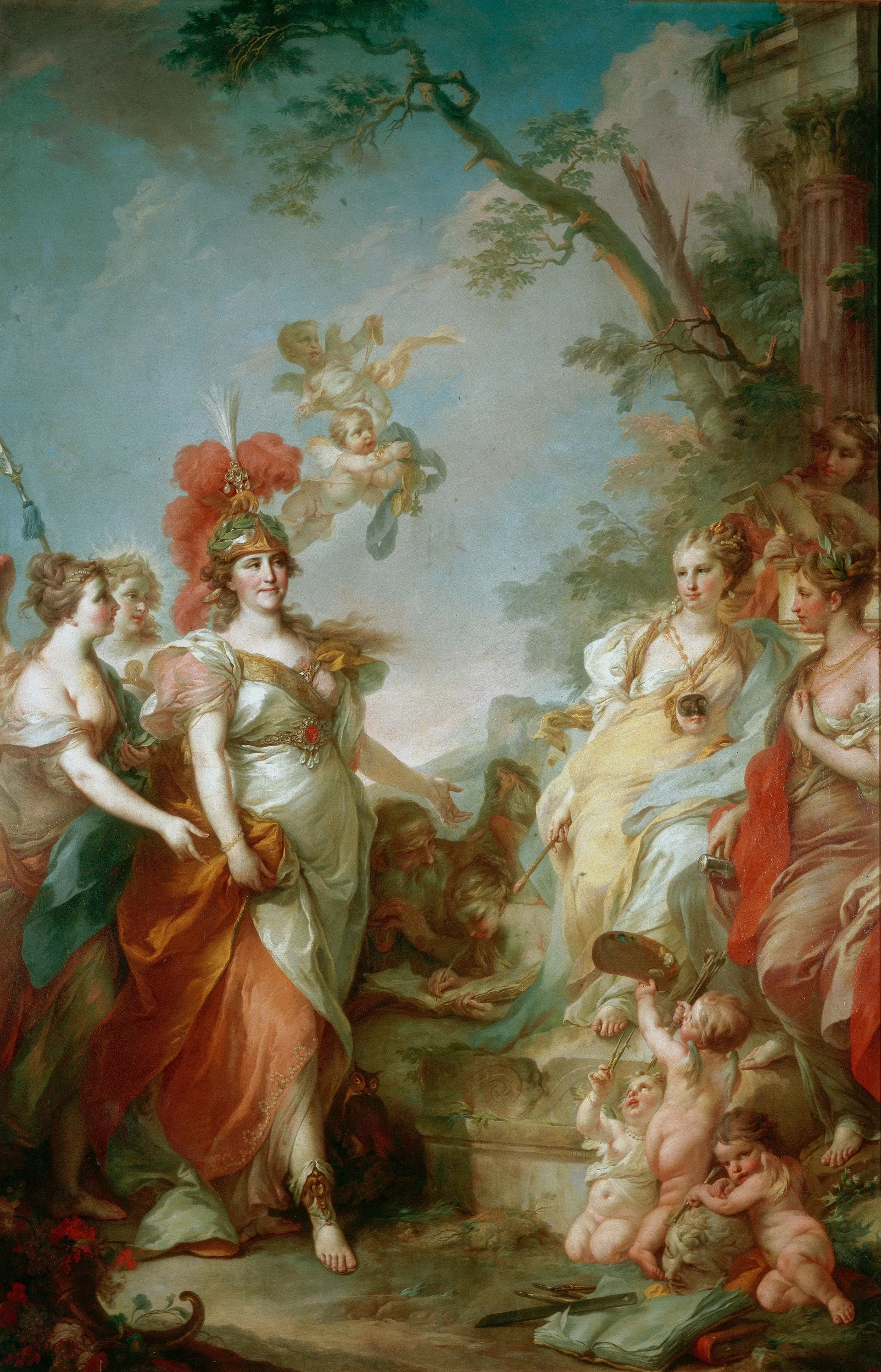 Stefano Torelli. Catherine II as Minerva, Patroness of the Arts. 1770. Oil on canvas
