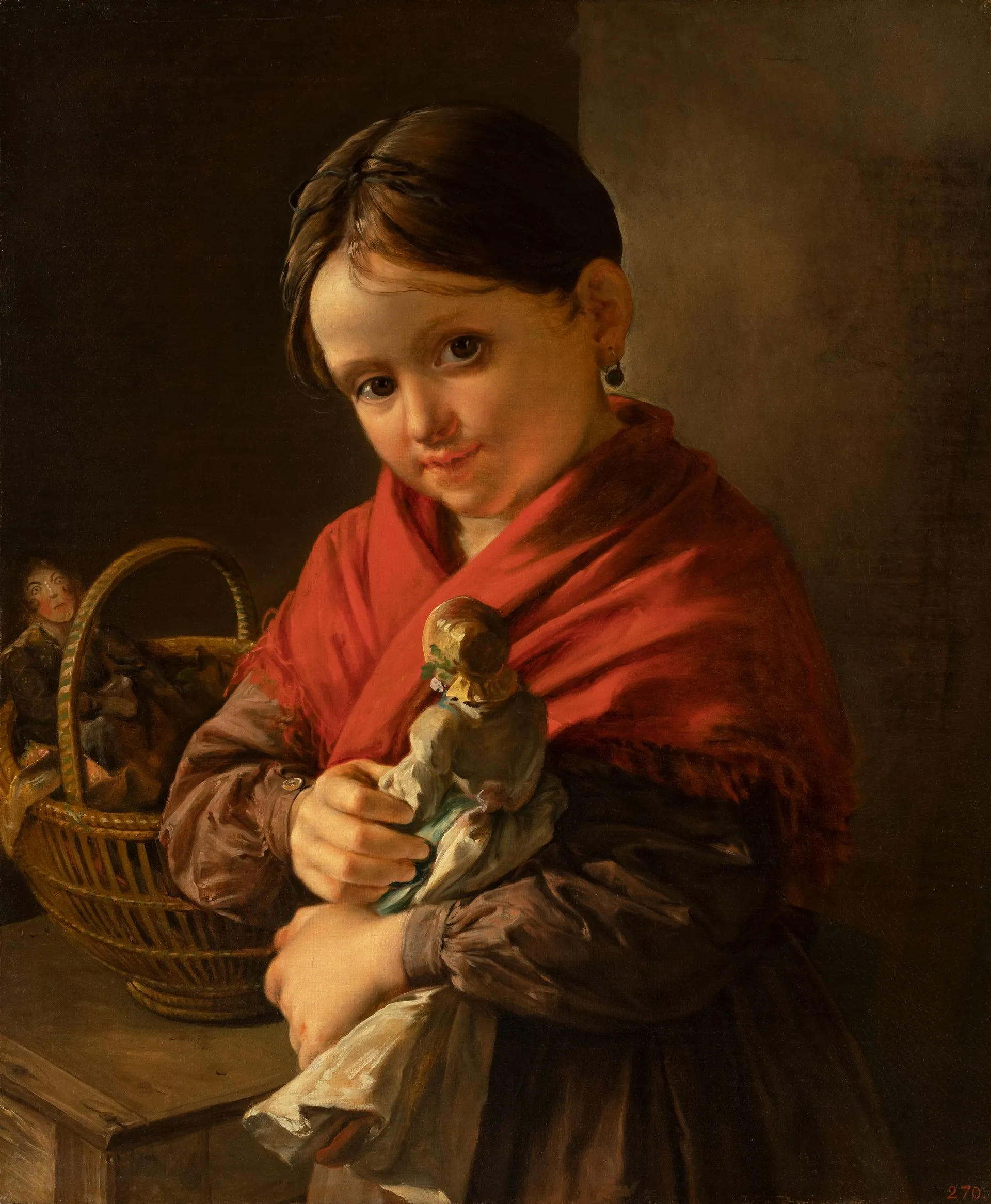 Vasily Tropinin. Girl with a Doll. 1841. Oil on canvas