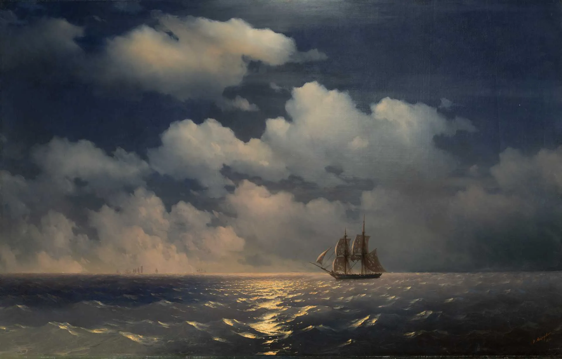 Ivan Aivazovsky. The Mercury Brig Meeting the Russian Squadron After Her Victory over Two Turkish Vessels. 1848