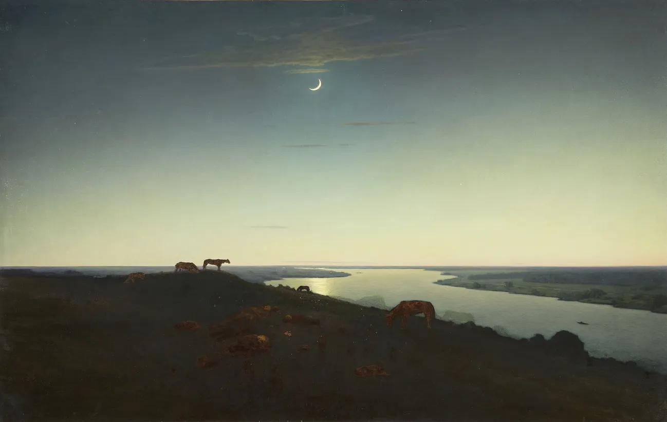 Arkhip Kuindzhi. Night Pasture of Horses. 1905–1908. Oil on canvas. State Russian Museum