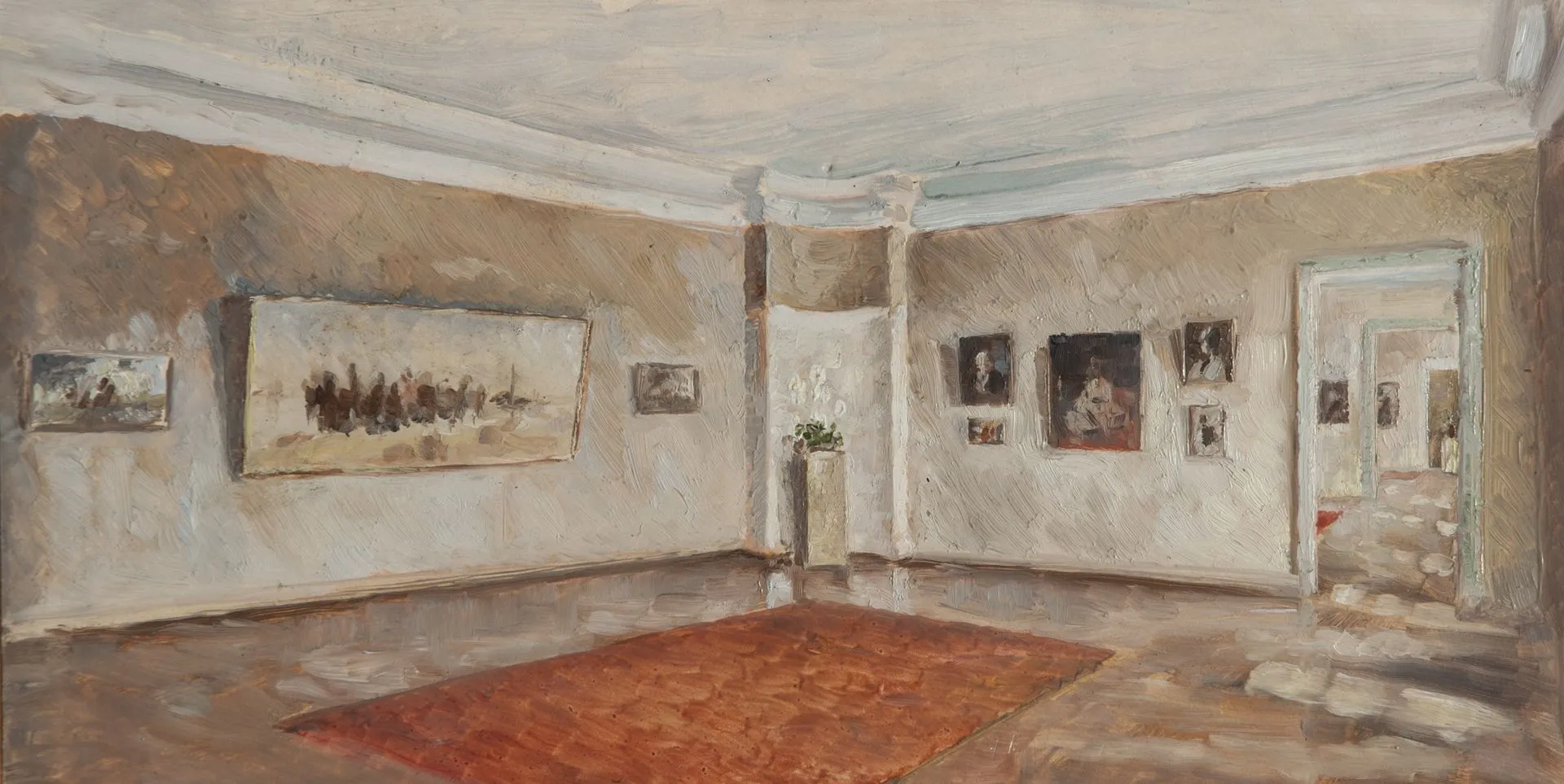 Alexei Savinov. Safehouse at the Molotov Art Gallery. 1942. Oil on paper mounted on cardboard