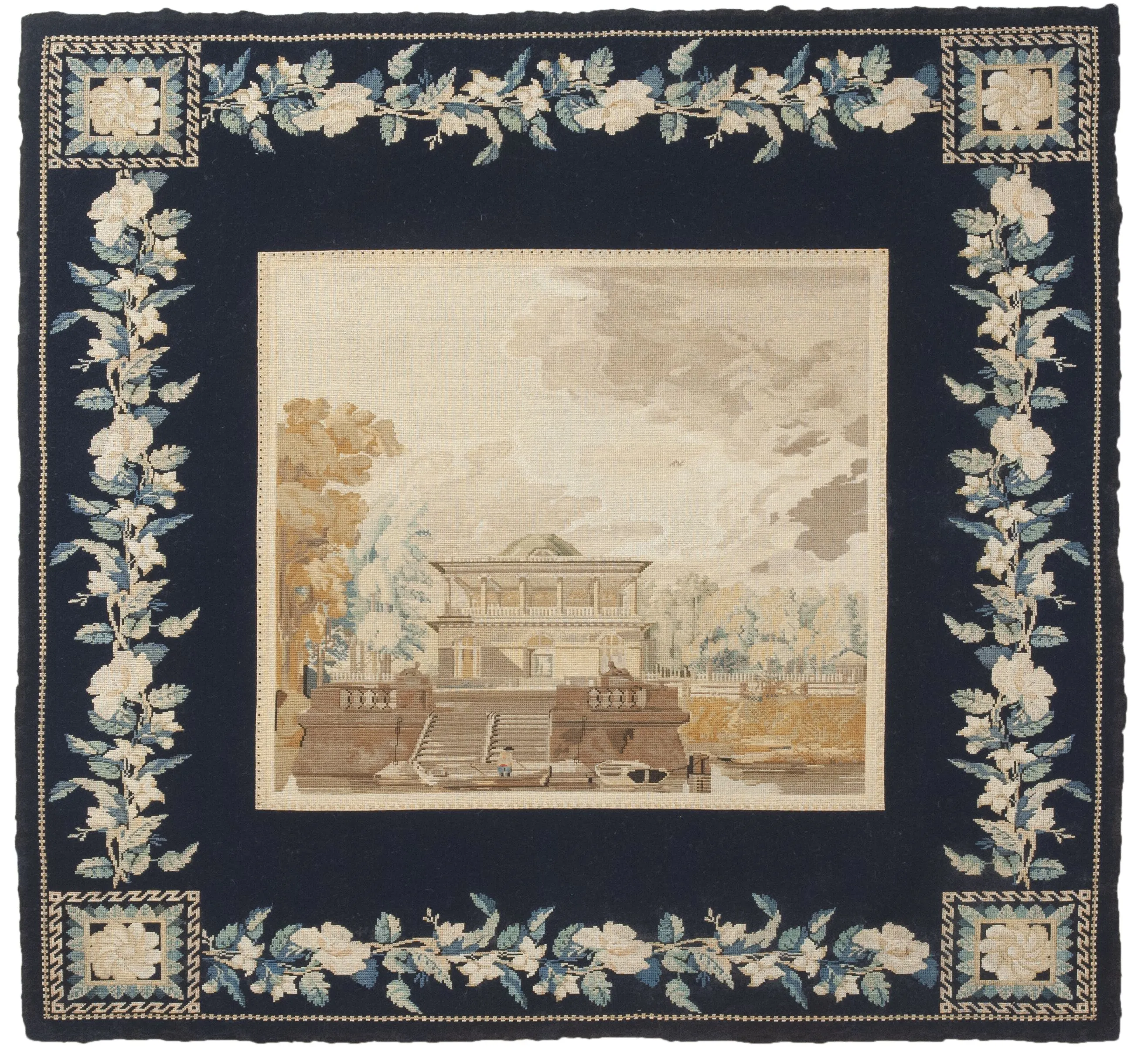 Screen. First half of the 19th century. Wood, fabric