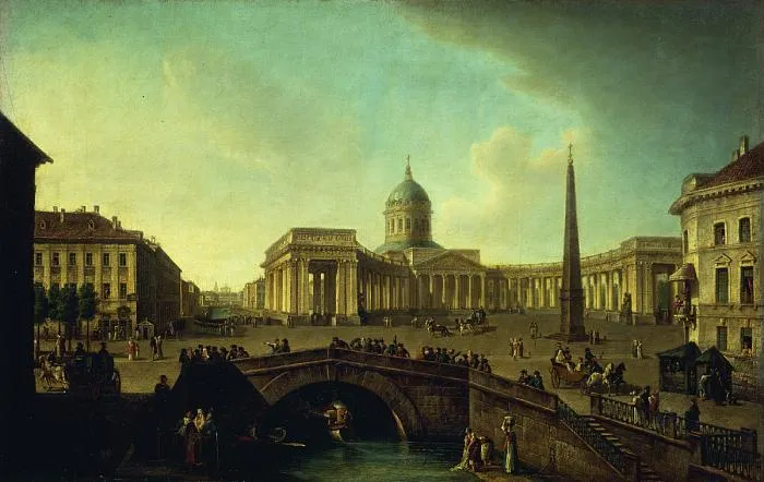 A view of the Kazan Cathedral in St Petersburg