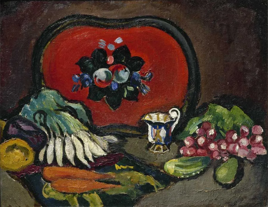 Pyotr Konchalosky. Tray and Vegetables. 1910. Oil on canvas. Russian Museum