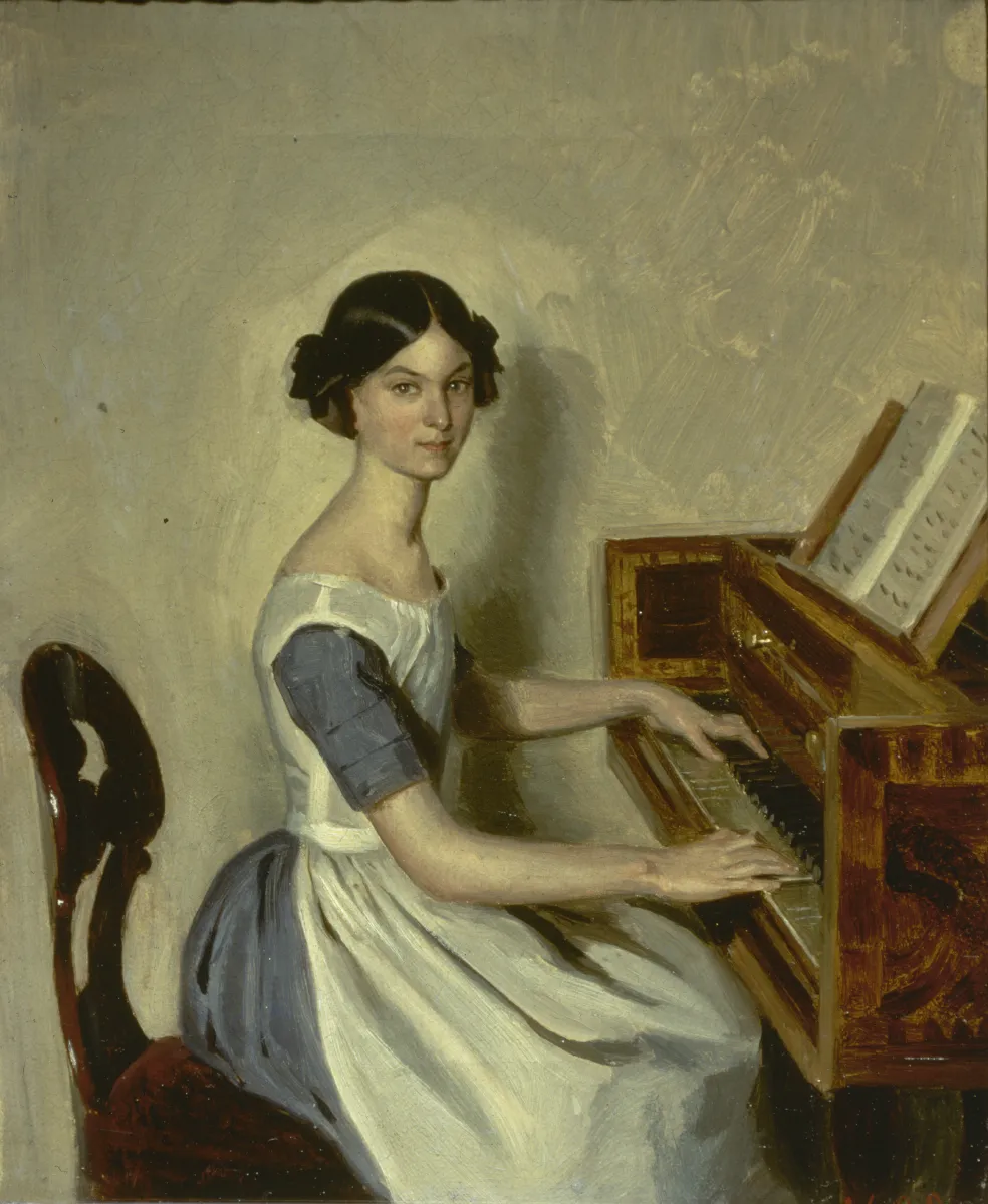 Portrait on Nadezhda Zhdanovich Playing the Piano