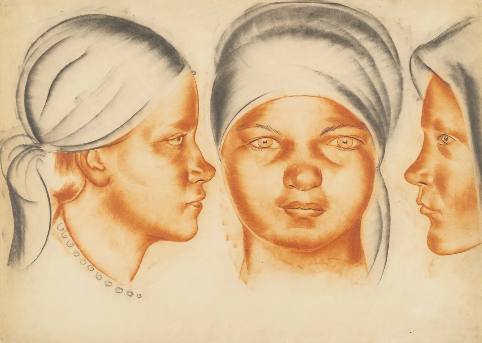 Nikolai Akimov. Three Girls. 1923. Russian Museum
