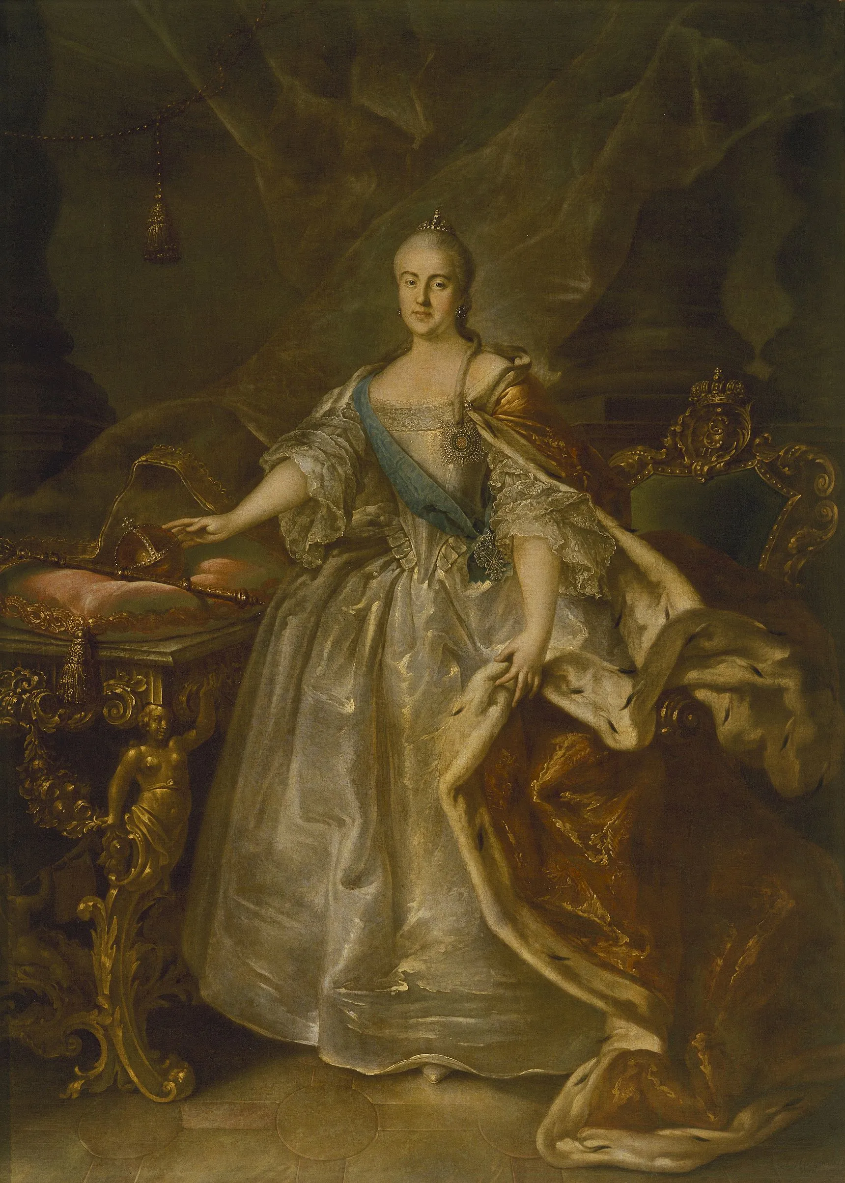 Ivan Argunov. Portrait of Catherine the Great. 1762. State Russian Museum