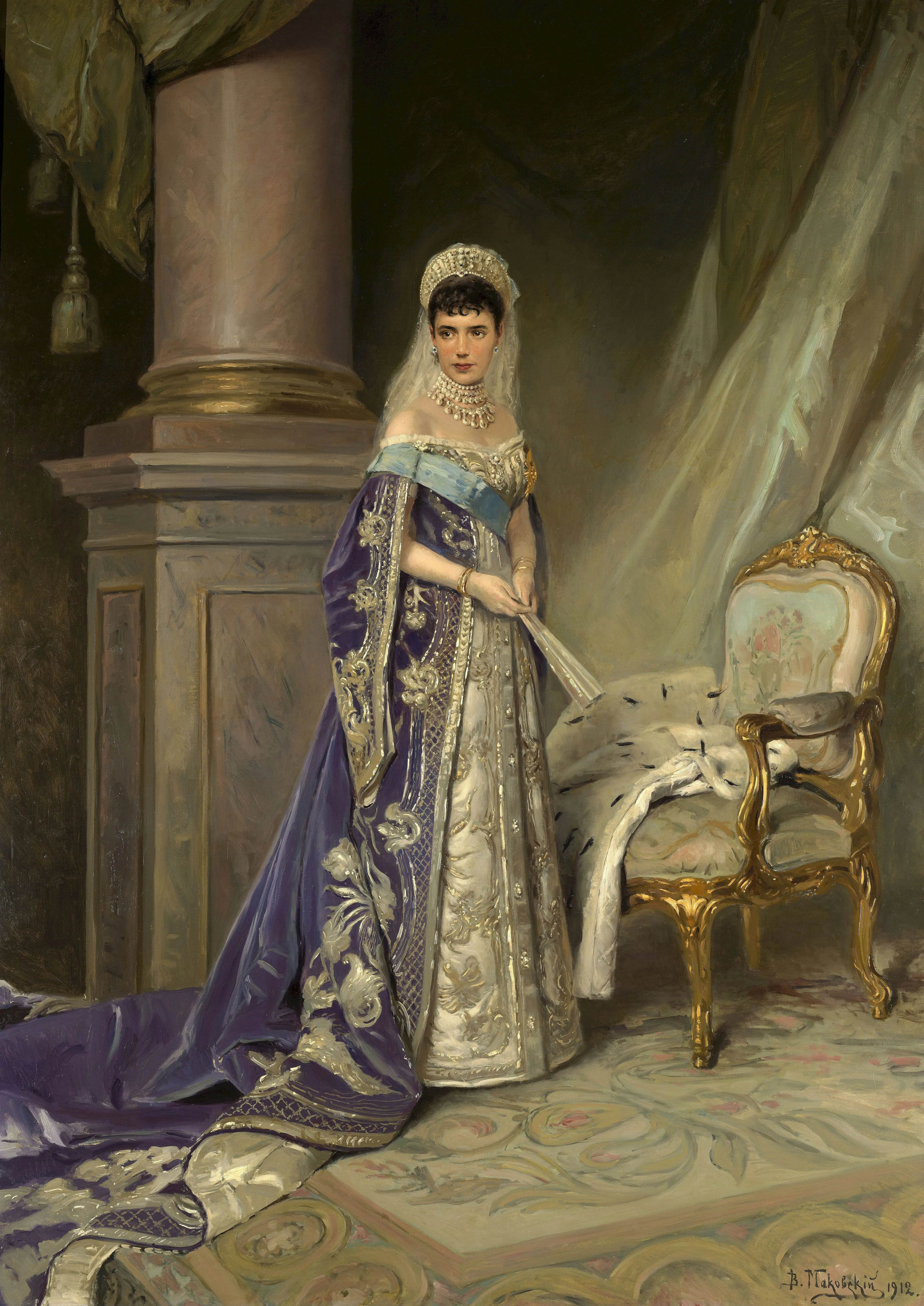 Vladimir Makovsky. Portrait of the Empress Marie Feodorovna. 1912. State Russian Museum
