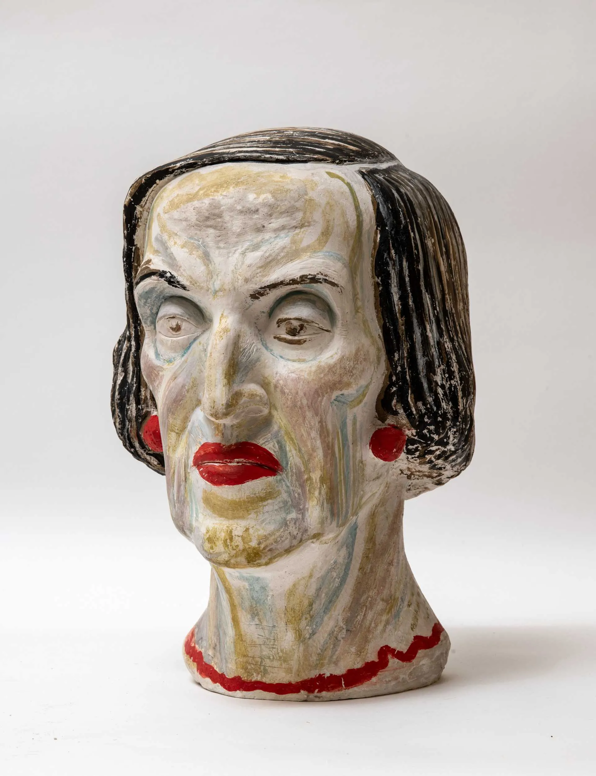 Pelageya Shuriga. Portrait of Nadezhda Parfatskaya. 1970 Painted plaster. 34 x 25 x 30
