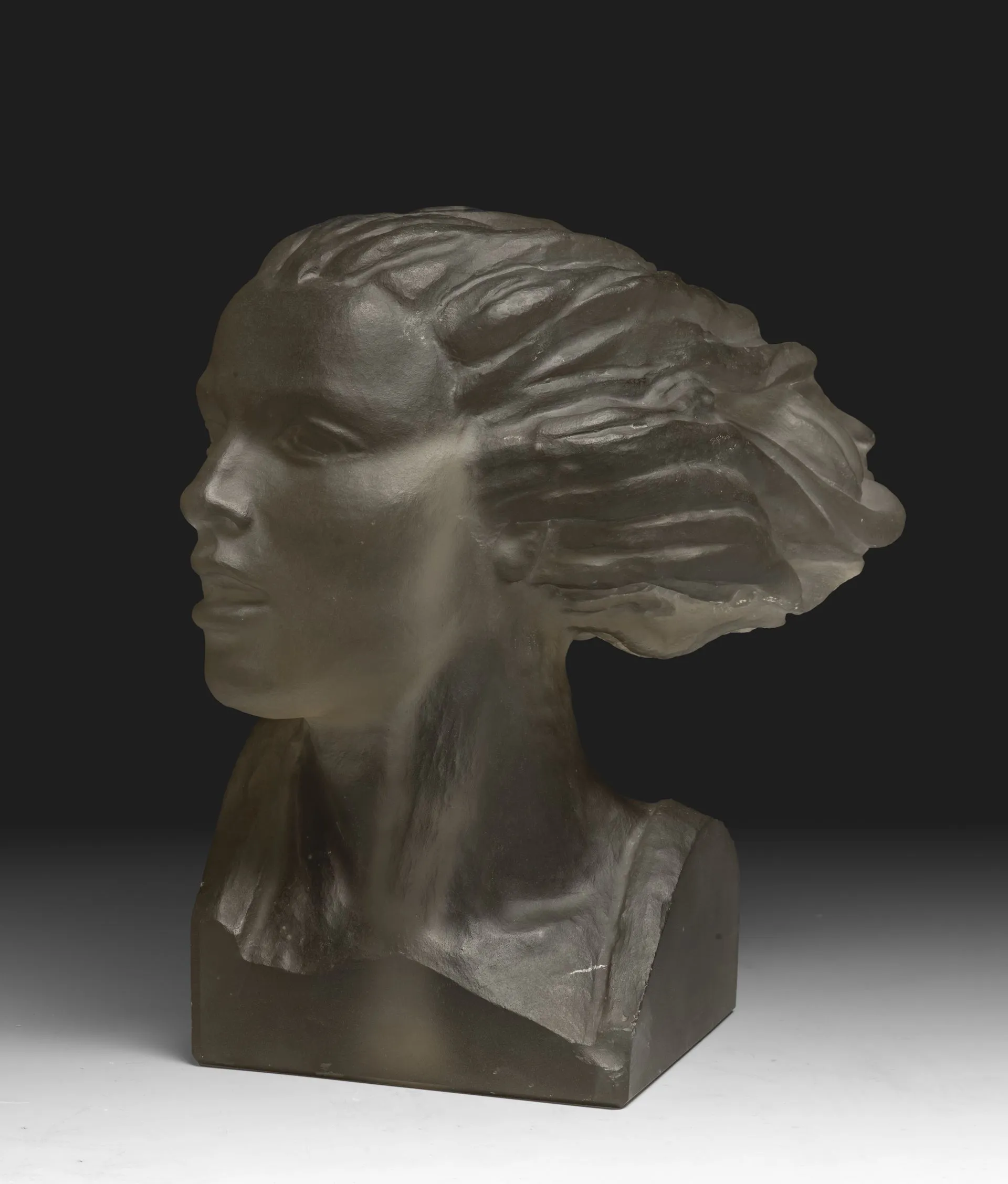 Vera Mukhina. Head of a Girl (Wind). Late 1940s. Glass