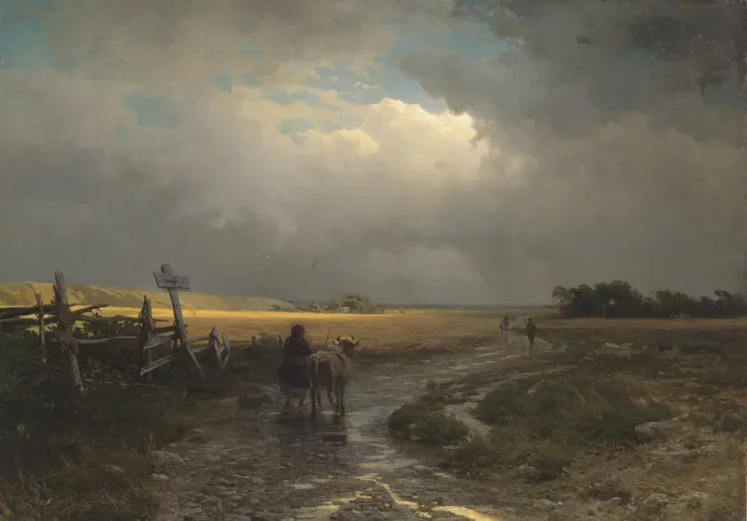After the Rain. Country Track. 1869–1870. Oil on canvas. 57.5 х 82. Ж-4102. Russian Museum